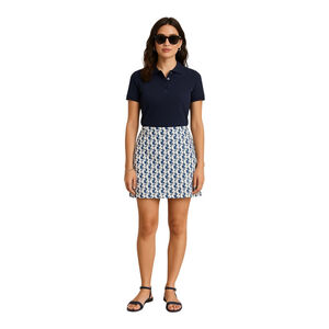 J Crew Skirt Womens 2 Straight Pencil Blue White Seahorse Cotton Beach Preppy